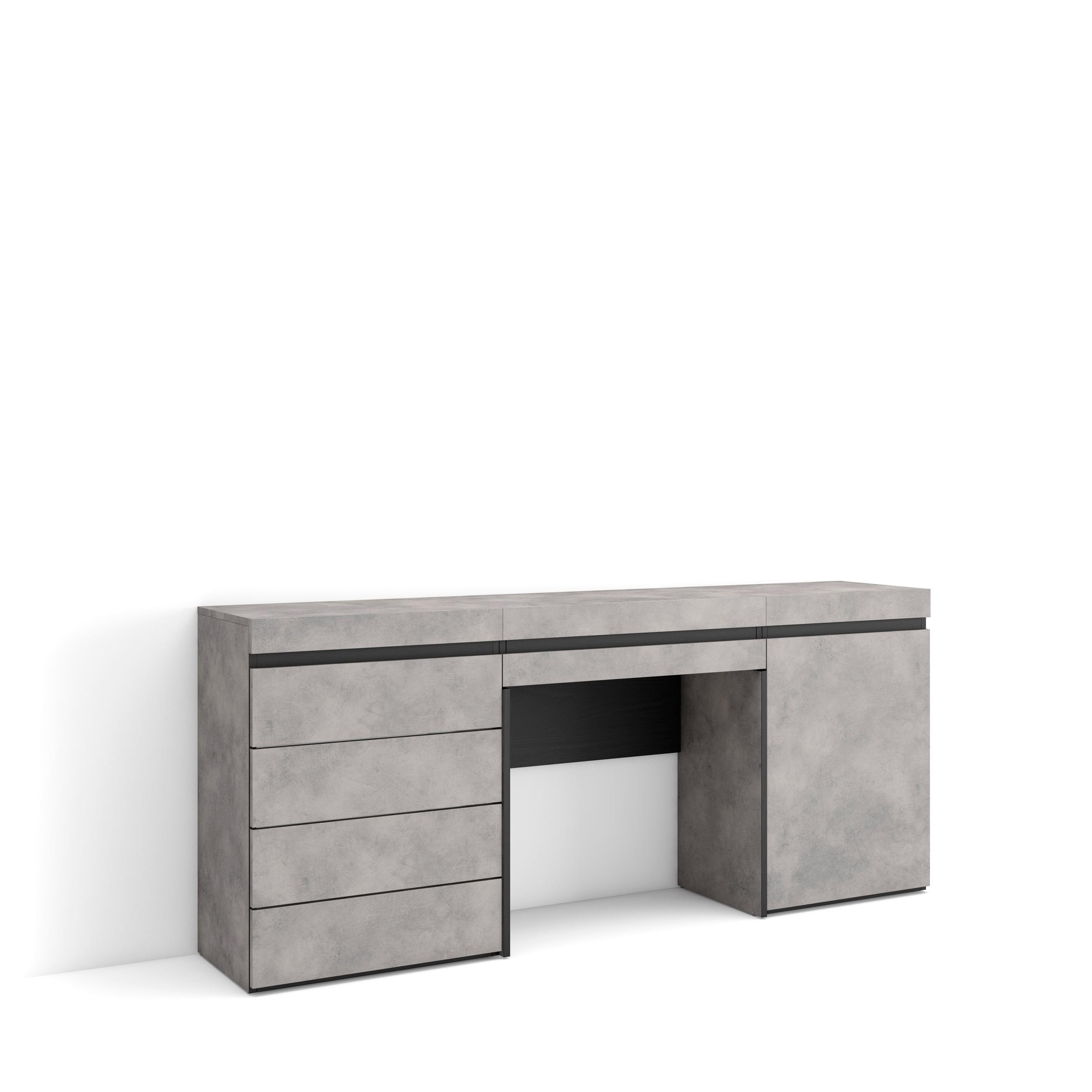 Tocador, 177x35x75cm, cemento, cómoda, cajonera rf3463