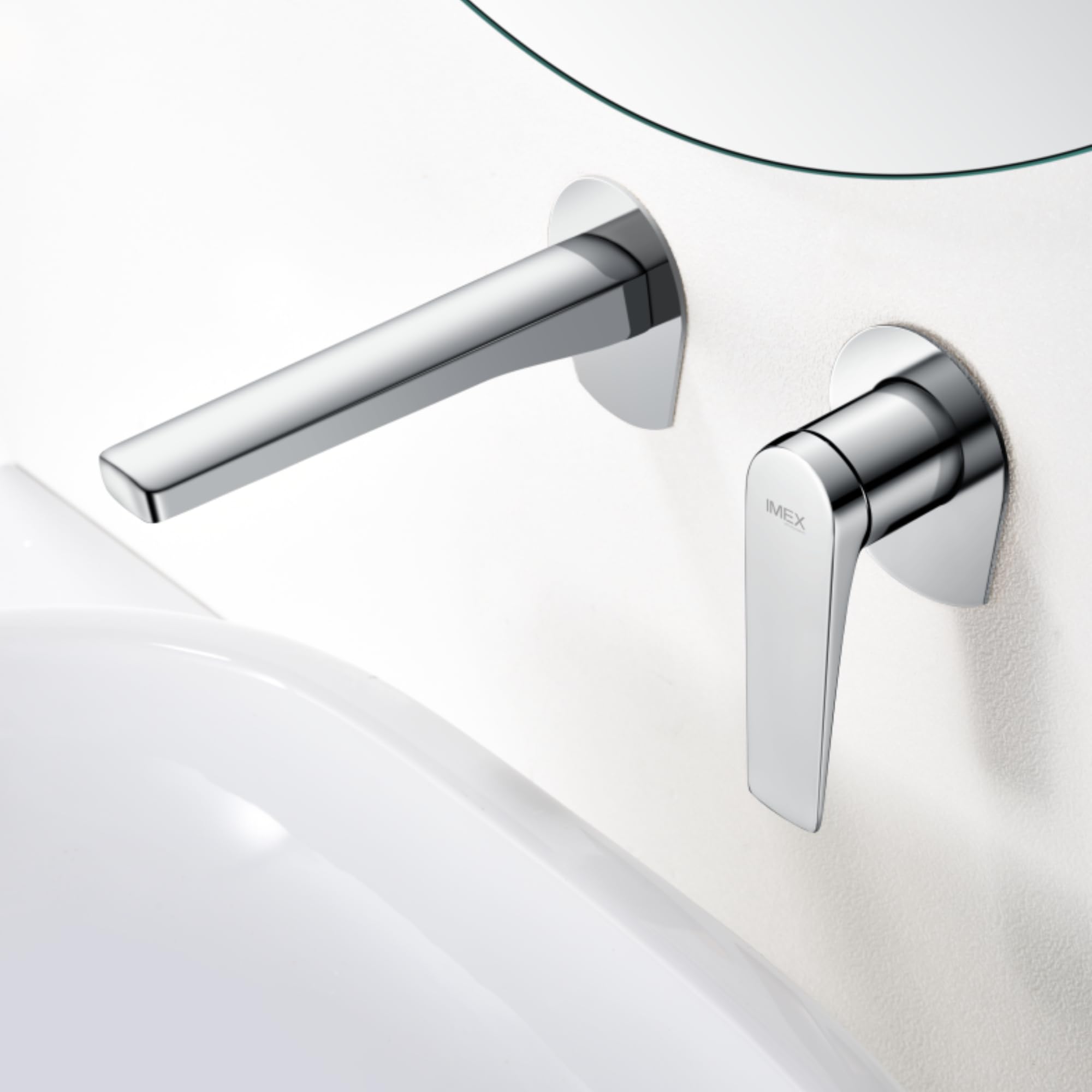 Imex - grifo monomando lavabo empotrado cromado serie delos
