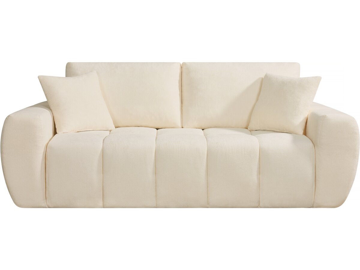 Sofá recto de tela estilo <<bubble>> <<léonie>> - 3 plazas - beige
