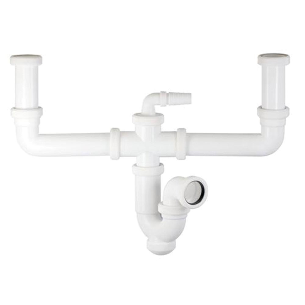 Sifón doble curvo extensible