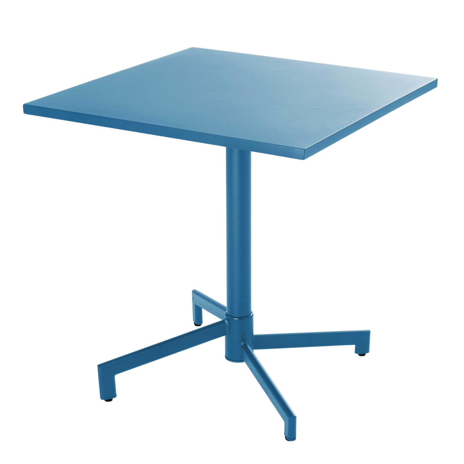 Mesa cuadrada de jardín tipo bistró con tapa plegable azul pacífico