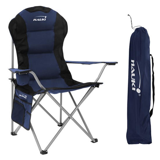 Sillas de camping azul plegable con portavasos y bolsa transporte