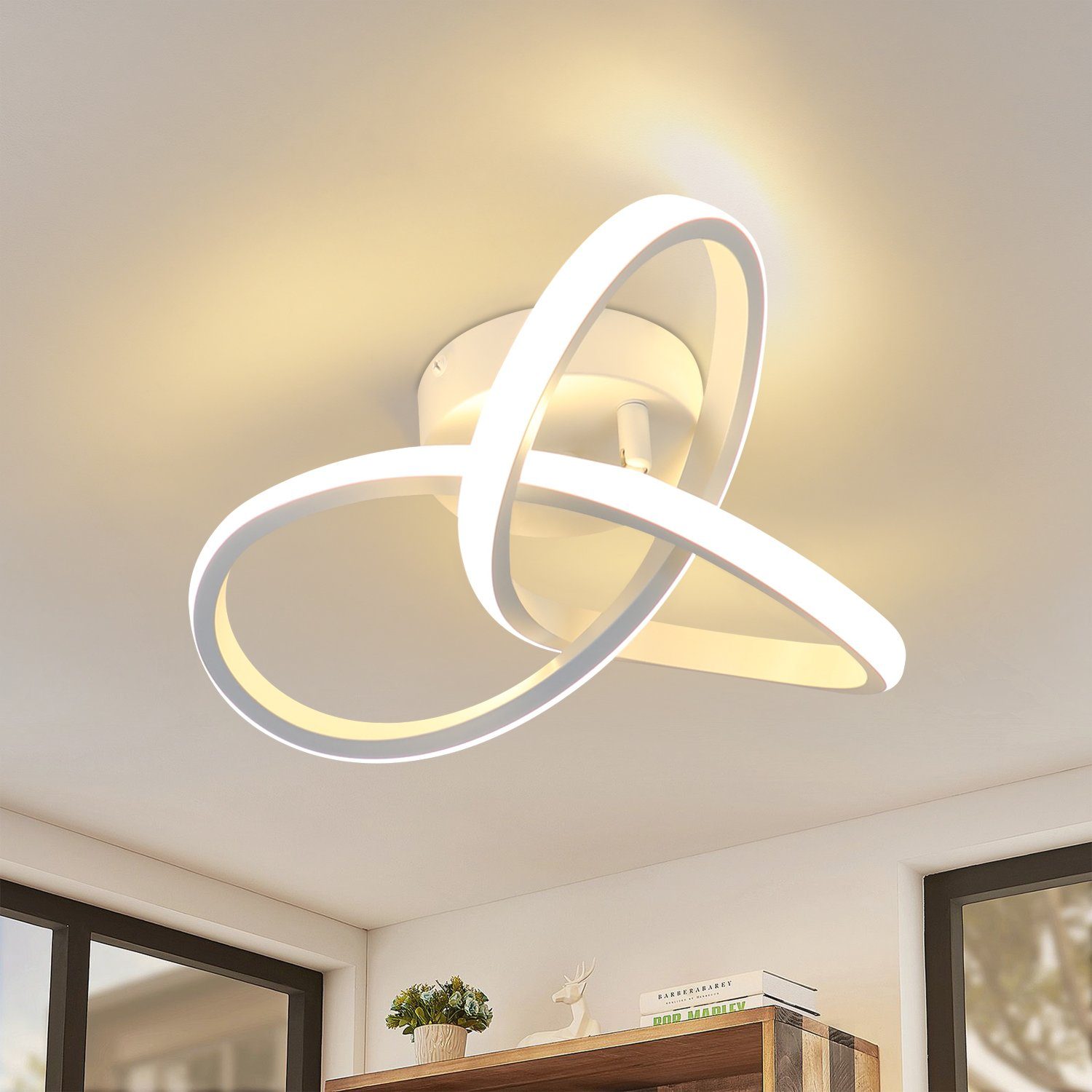 Nettlife luz de techo LED blanca moderna 3000k blanco cálido 19w lámpara