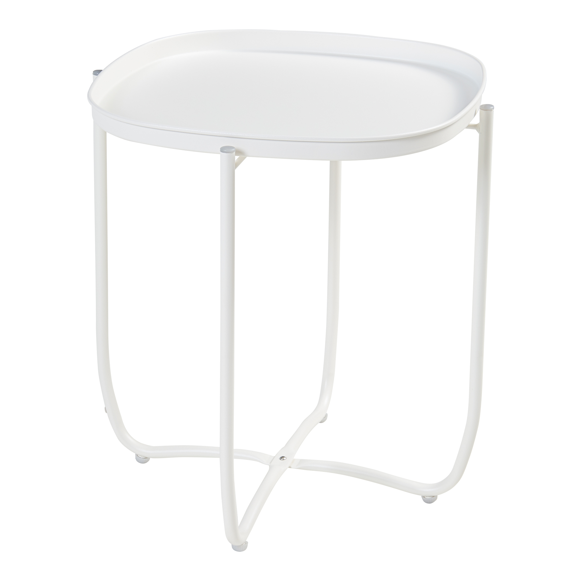 Mesita de jardín sandefjord acero 53x46x46cm - blanco [en.casa]