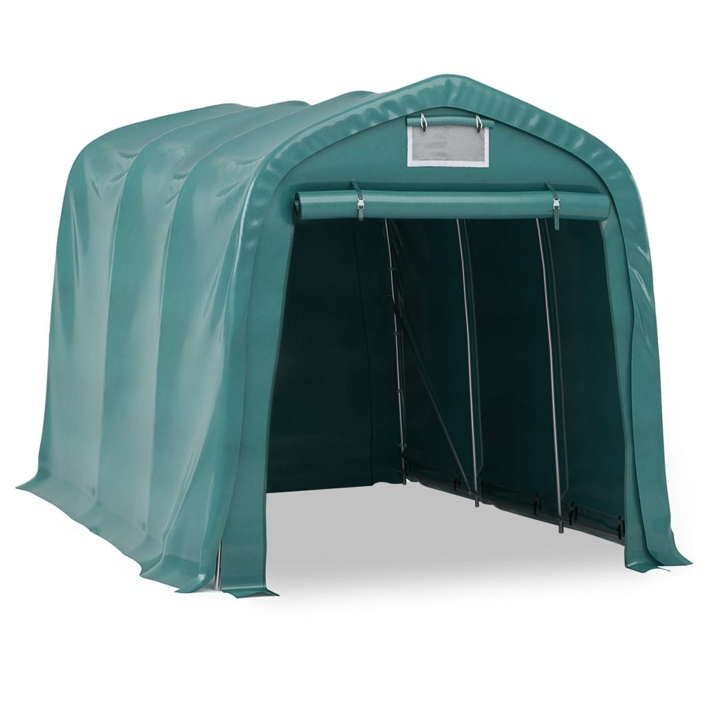 vidaXL carpa garaje de almacenamiento PVC verde 2,4x3,6 m