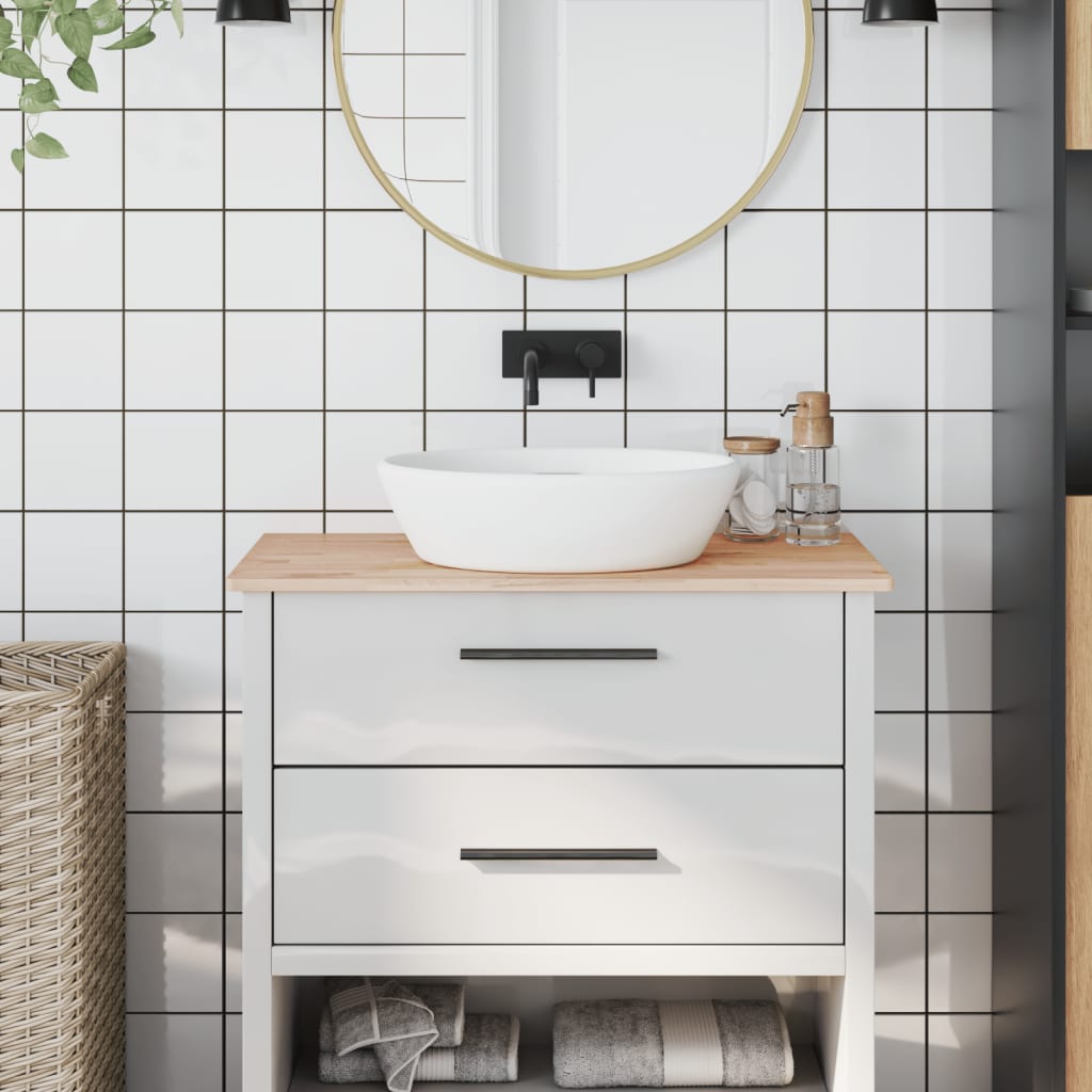 Encimera de baño madera maciza de haya 80x40x1,5 cm eerf2095