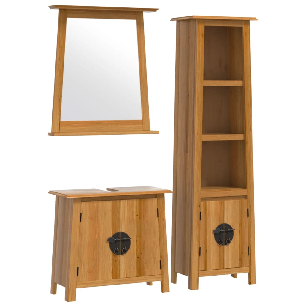 vidaXL conjunto de muebles de baño 3 piezas madera maciza de pino