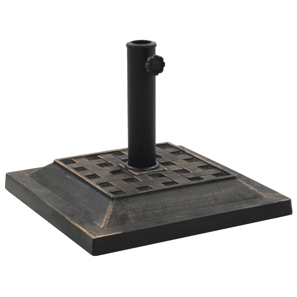 vidaXL base de sombrilla cuadrada de poliresina 12 kg bronce