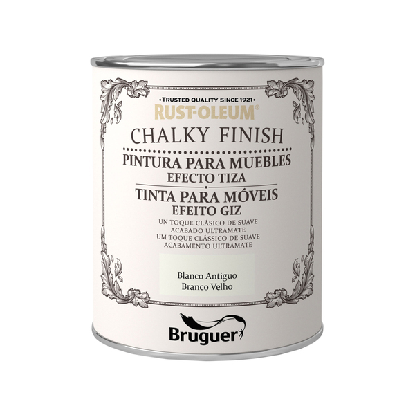 Rust-oleum bruguer chalky finish pintura blanc antiguo 750ml