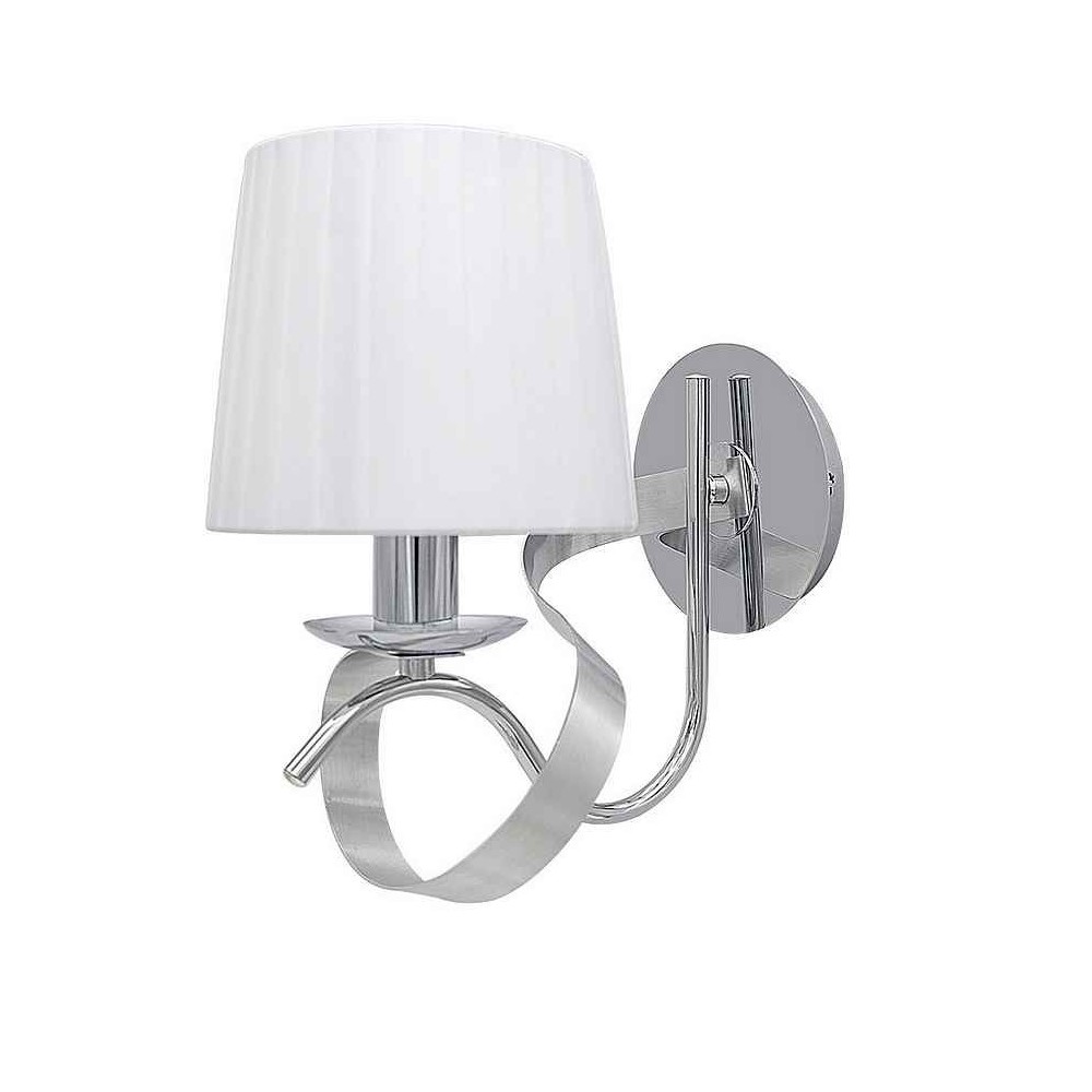 Aplique baeza 1xe14 cromo pantalla blanca 34x15x25 cm