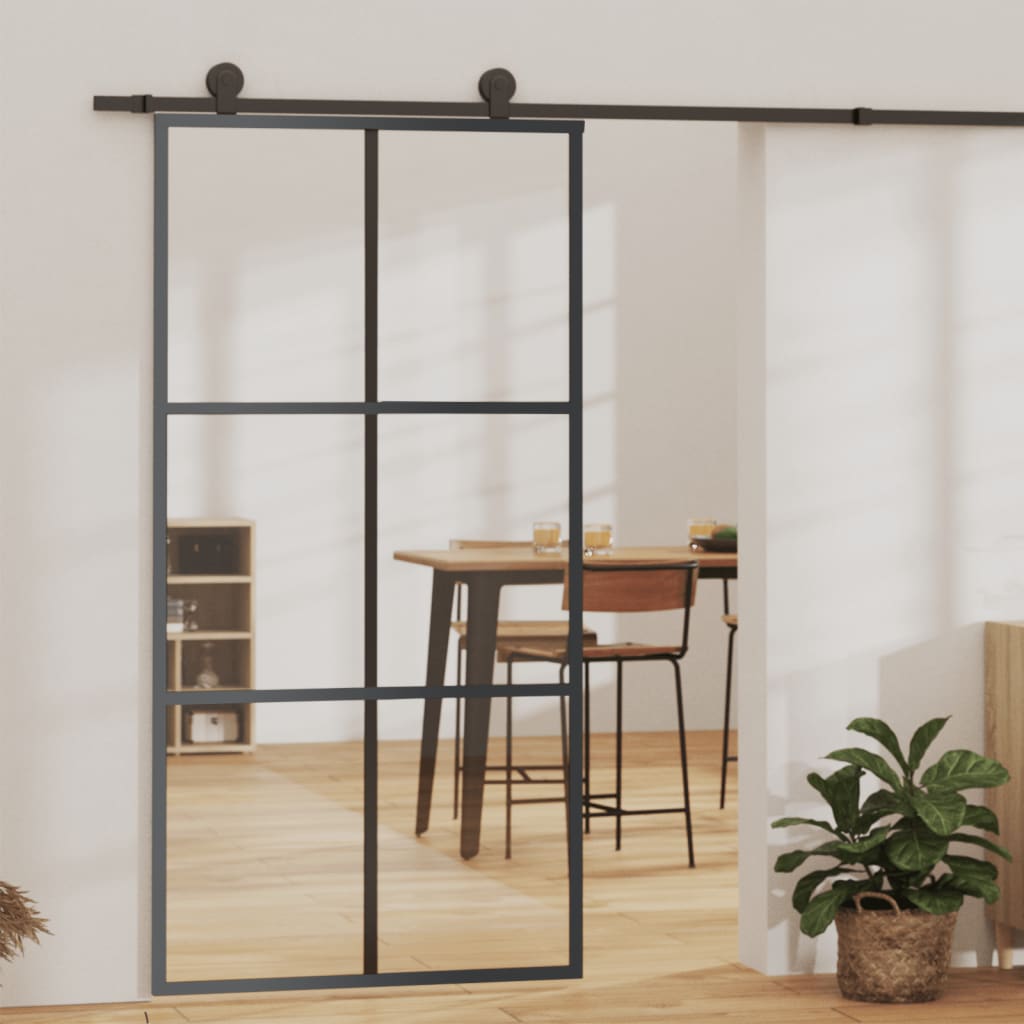 Puerta corredera con herrajes esg vidrio y aluminio 102x205 cm esxt5299