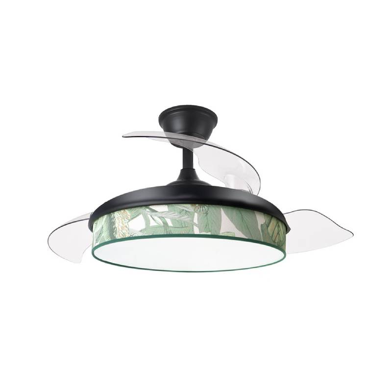 Ventilador dc moda 72w negro/hoja verde 3 aspas