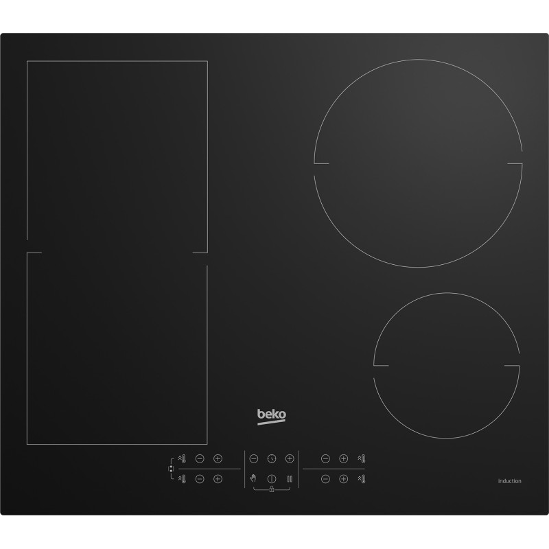 Placa de inducción beko hii64200fmt 4 zonas 7200w función puente