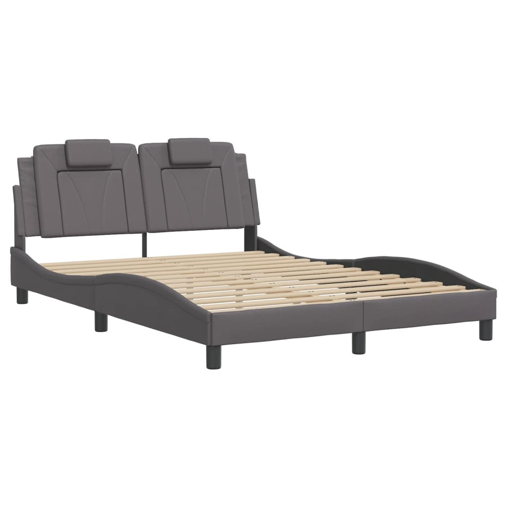 vidaXL estructura de cama viana con LED sin colchón gris 140x200 cm
