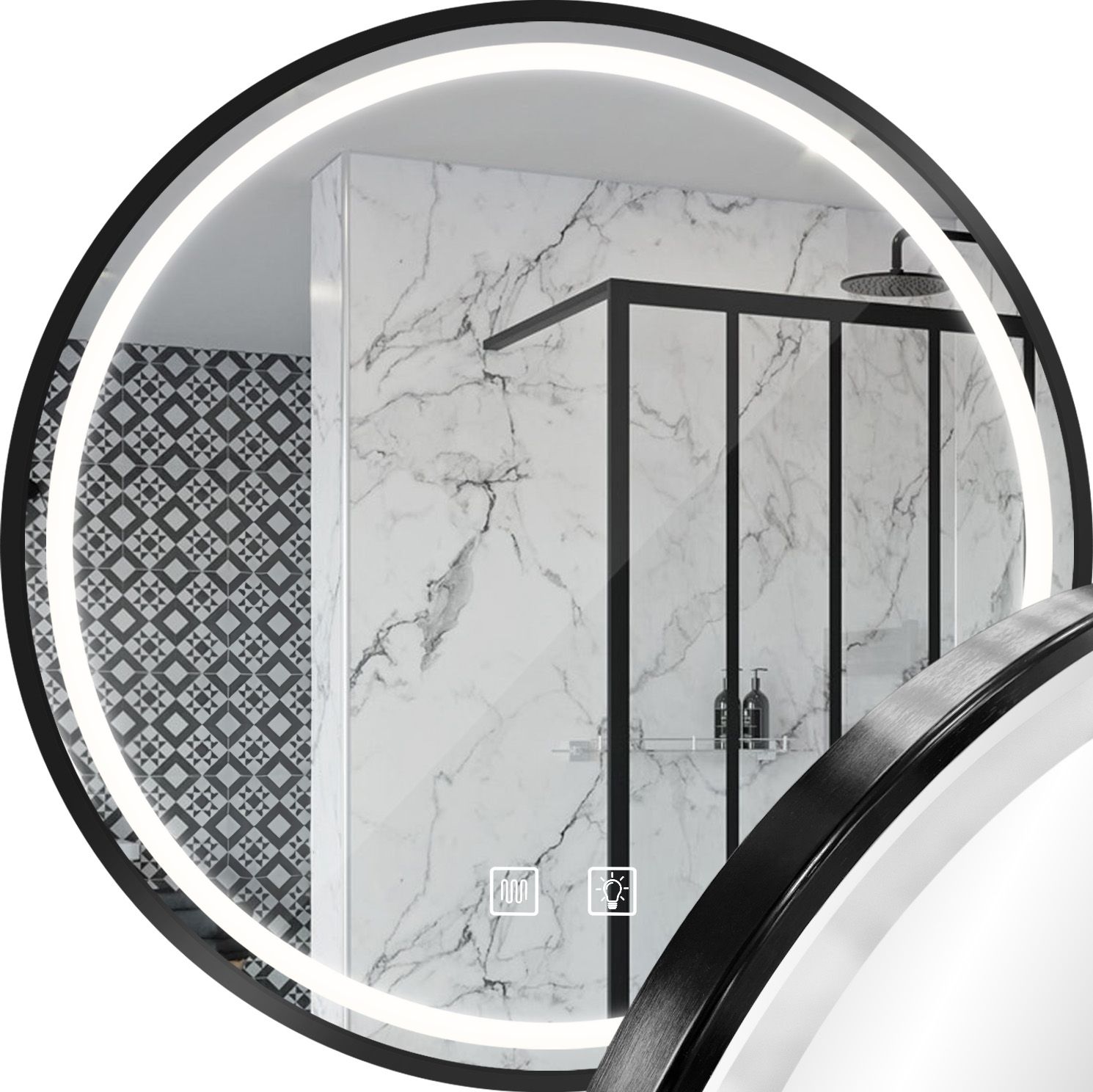 Rea espejo LED p11394 mmj grey 50cm, 2x50x50 cm