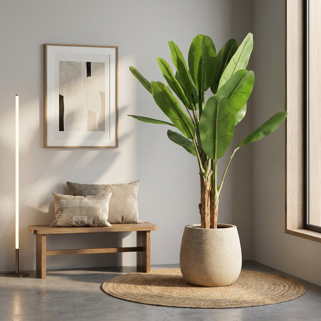Planta artificial bananera 180 cm marrón y verde - naturing monde