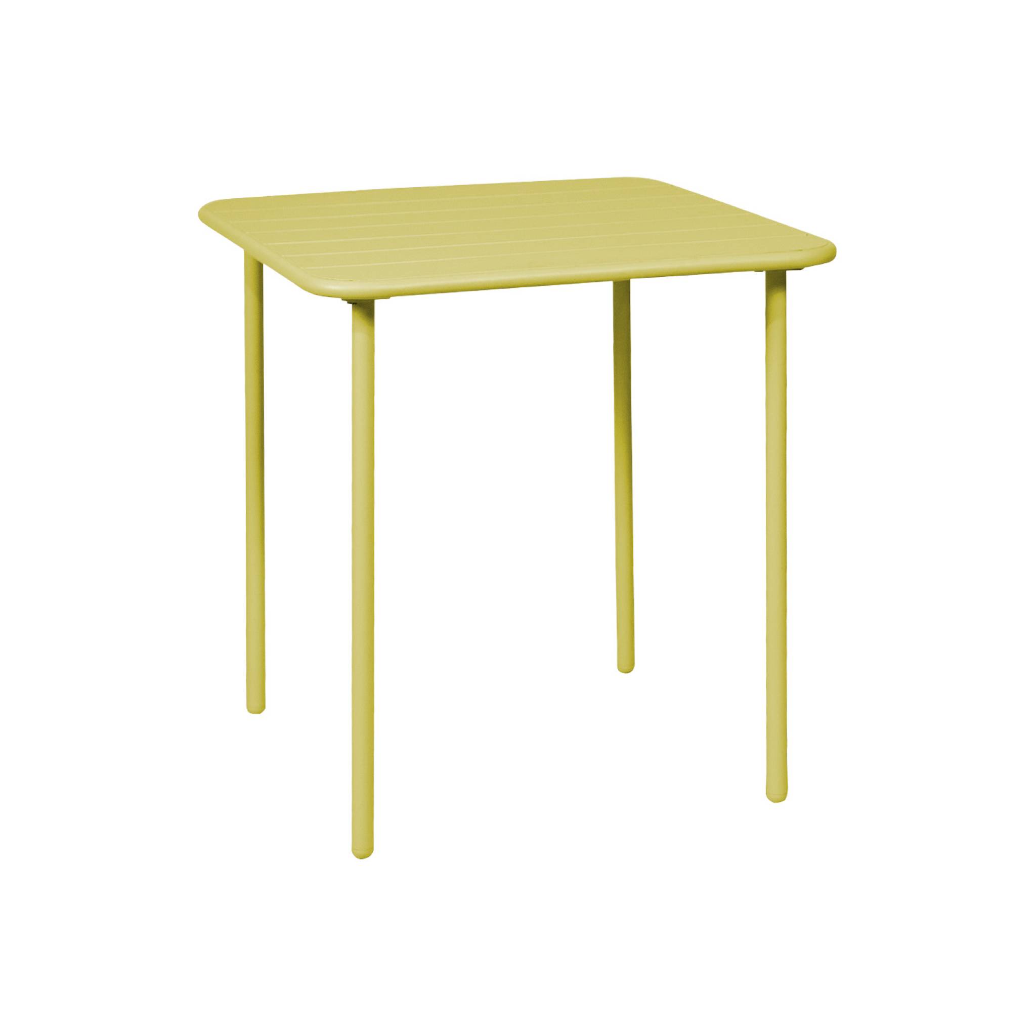 Mesa de jardín bistró de acero, 2 plazas, 70cm amarillo 70x70x72.5 cm