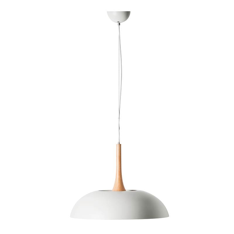 CoLGante nórdico 1xE27 metal blanco y madera