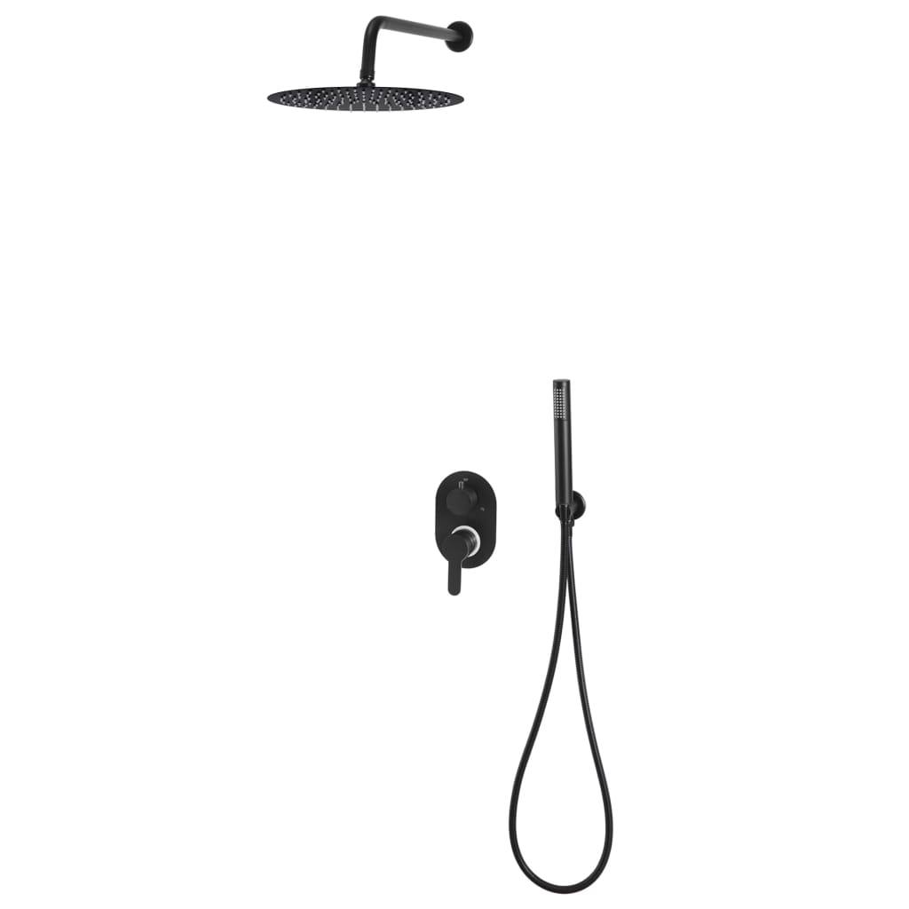 vidaXL sistema de ducha acero inoxidable 201 negro