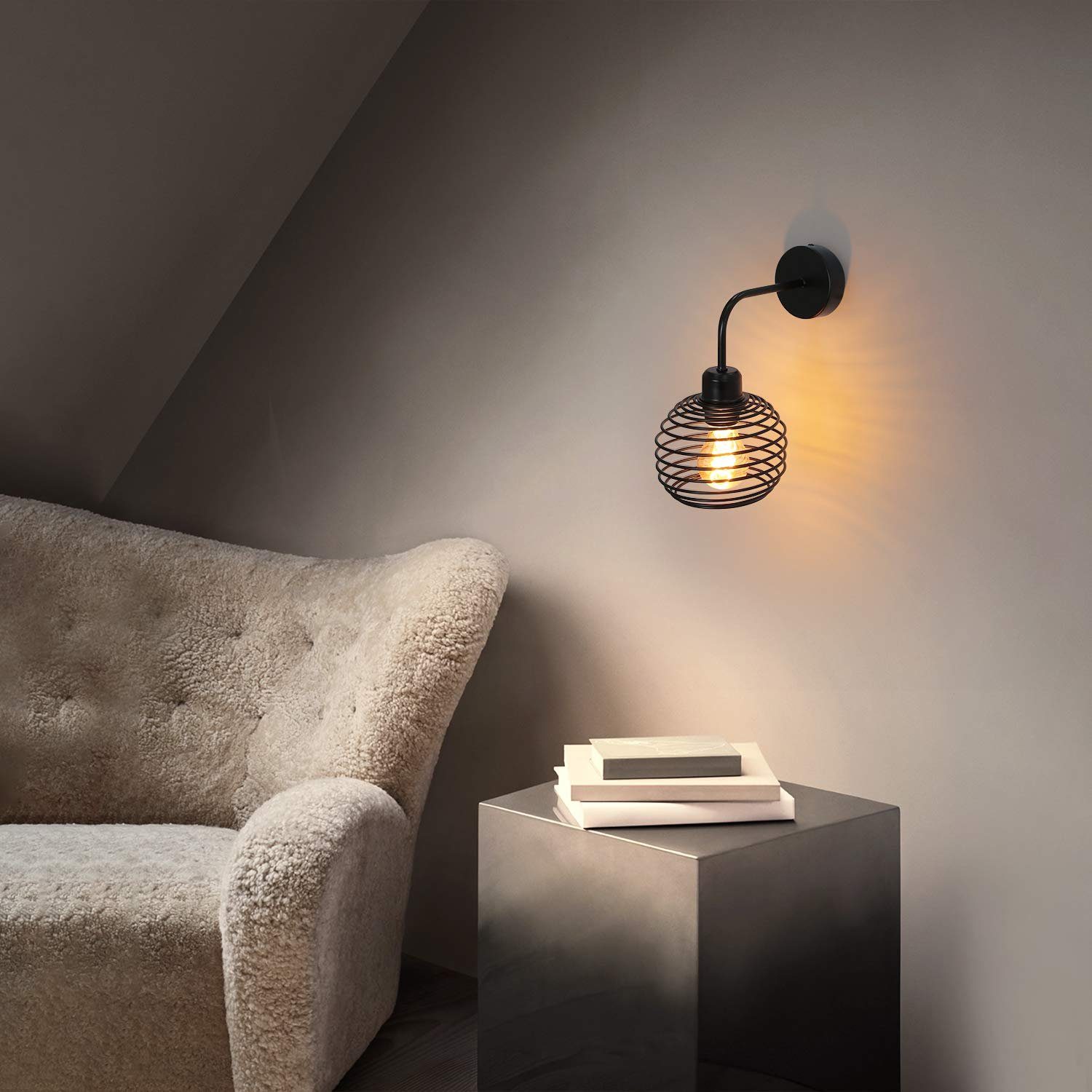 Nettlife aplique pared LED negro 23x15
