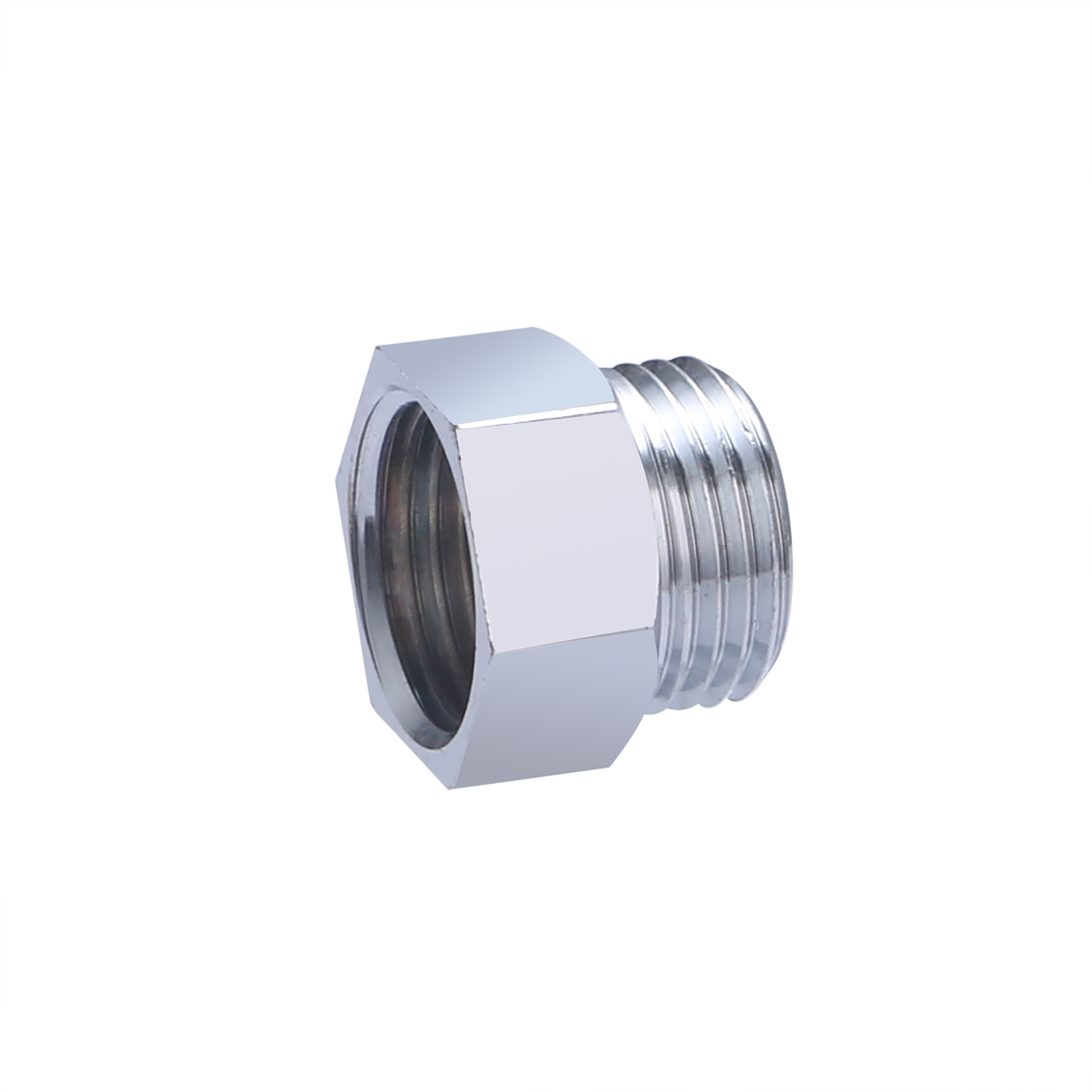 Conector roscado macho-hembra cromado igual (1/2) .