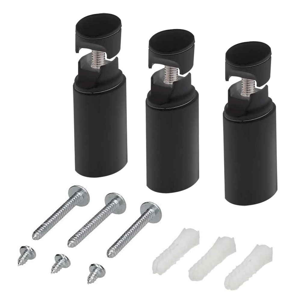 Kibath set soportes radiador secatoallas acabado negro mate de abs
