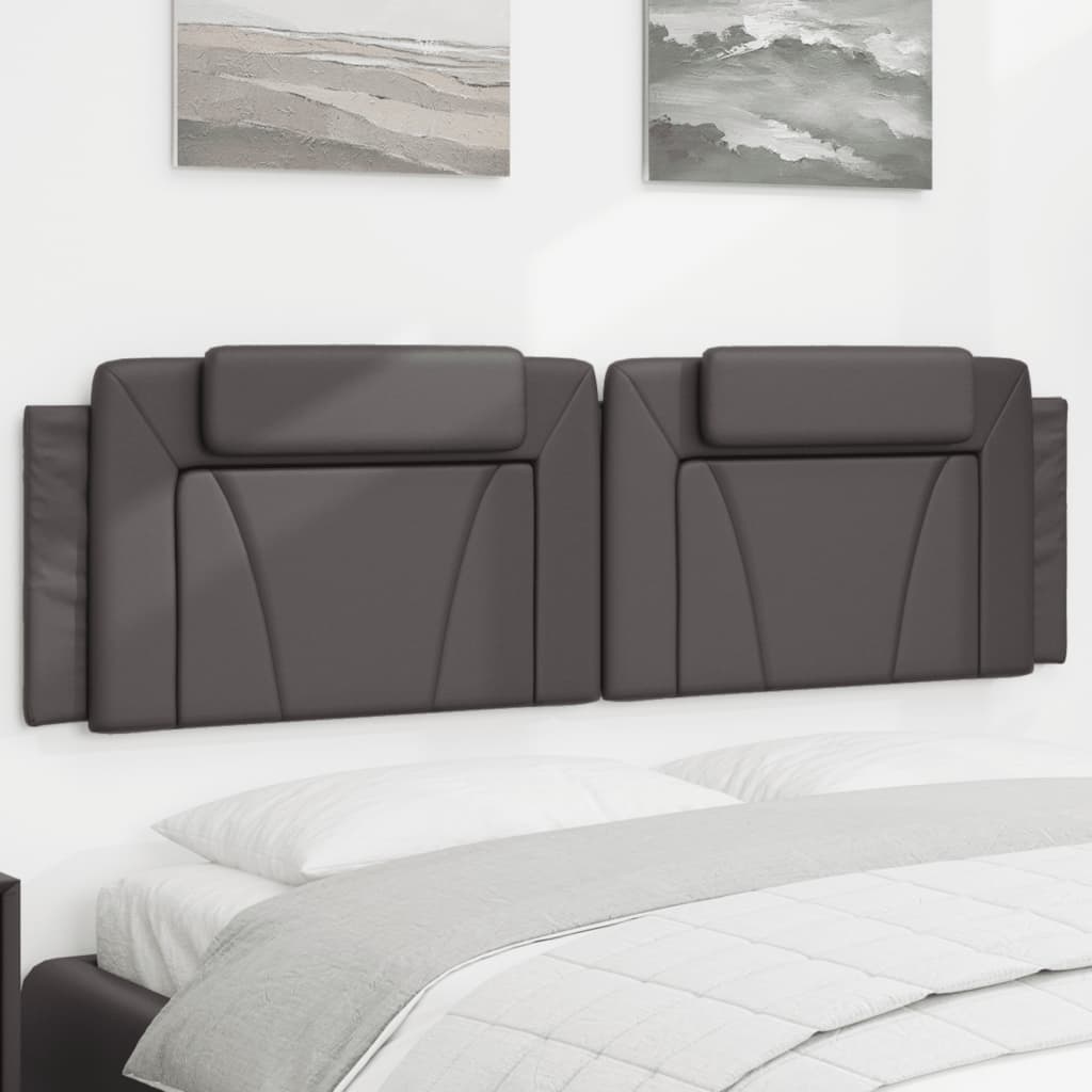 Cabecero de cama acolchado cuero sintético gris 180 cm eso2026