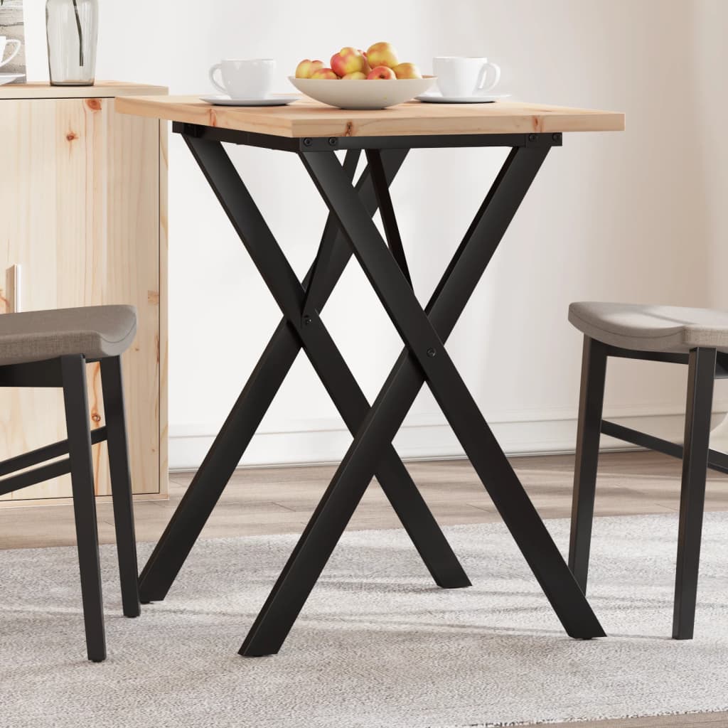 Mesa de comedor marco x madera maciza pino y acero 80x50x75,5cm oif526265