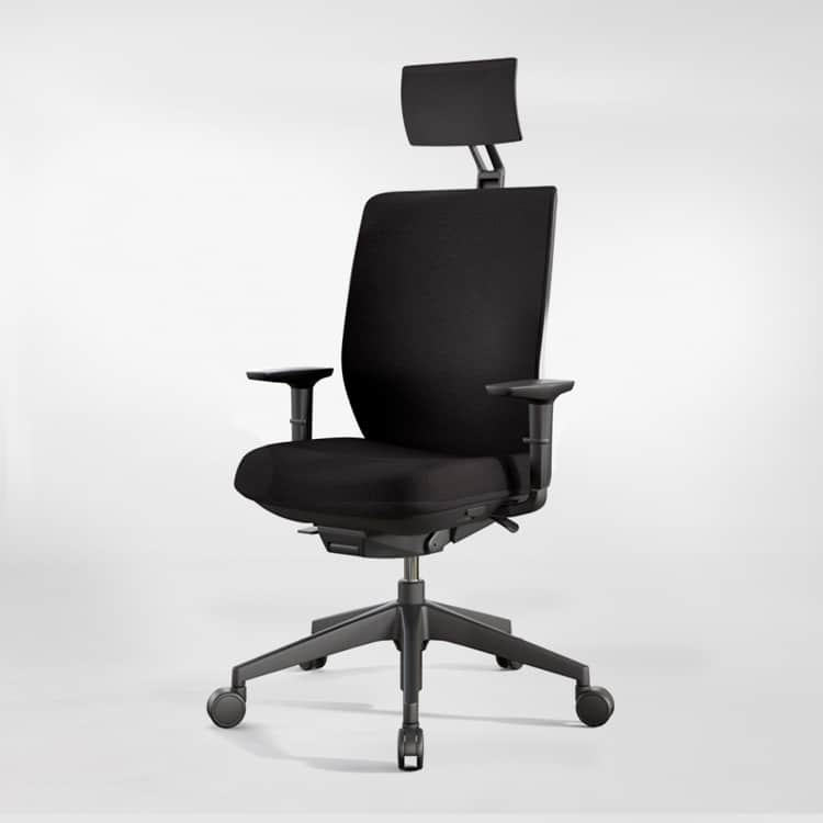 Actiu trim tapizada silla de escritorio carbon black - con cabezal, 3 d
