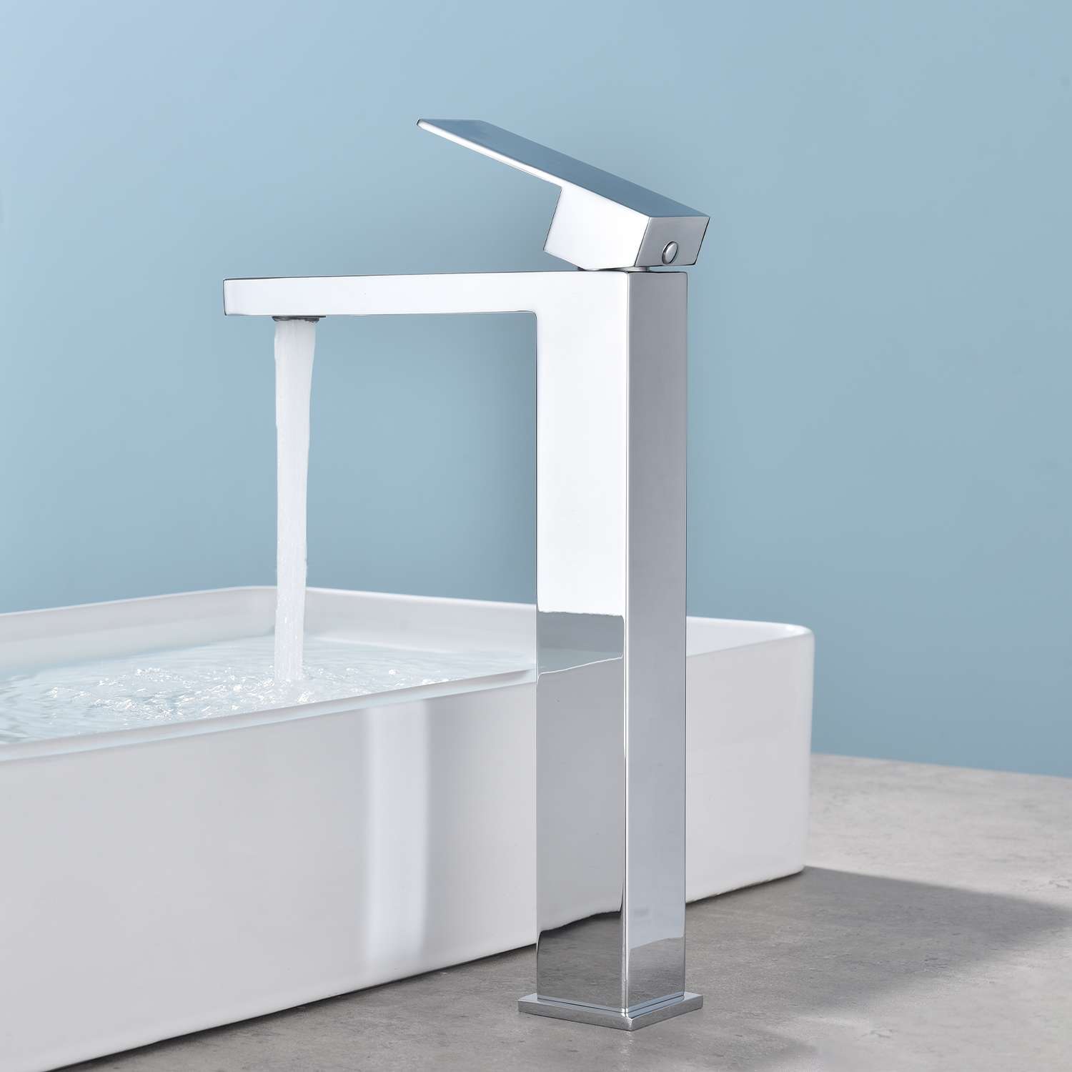 Grifo monomando lavabo alto sky bath cromo inox s304 serie army