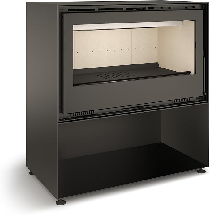 Tj - estufa de leña con leñero modelo jucar 90 de 8,4 kw