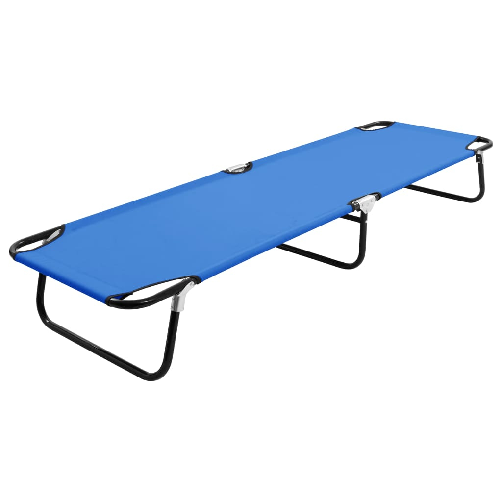 vidaXL tumbona plegable acero azul