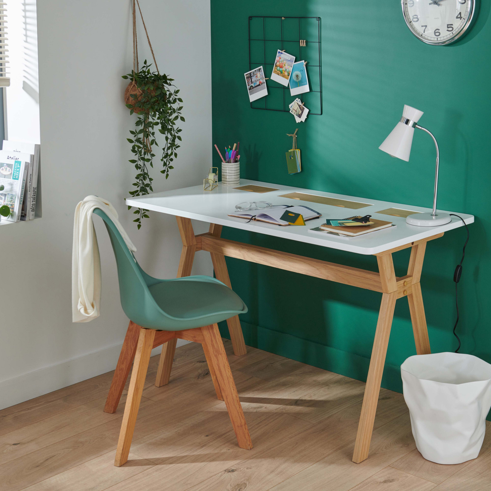 Escritorio escandinavo 120 cm mobox blanco