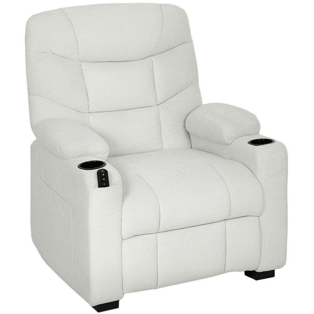 Sillón reclinable eléctrico 94x90x105 cm terciopelo color beige Homcom