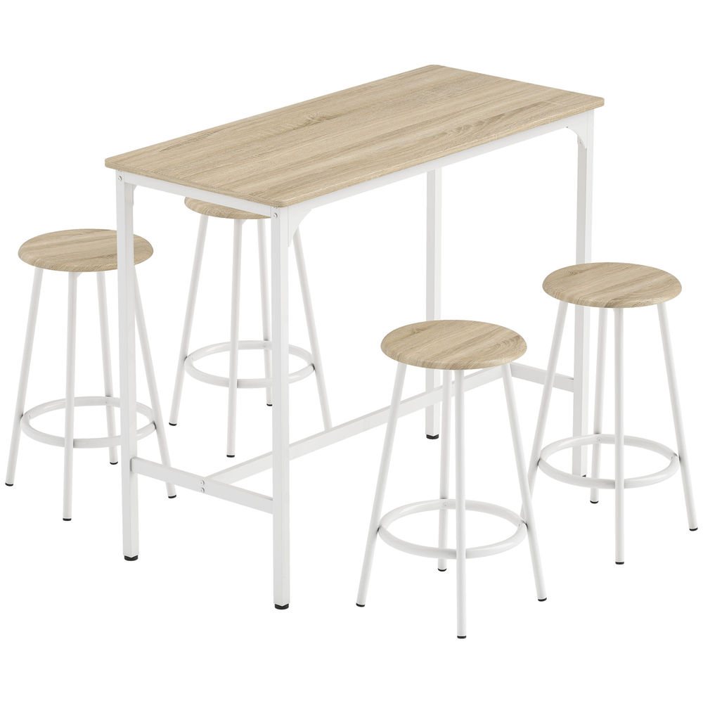 Muebles de bar 110x50x89.5 cm mdf, metal color marrón Homcom