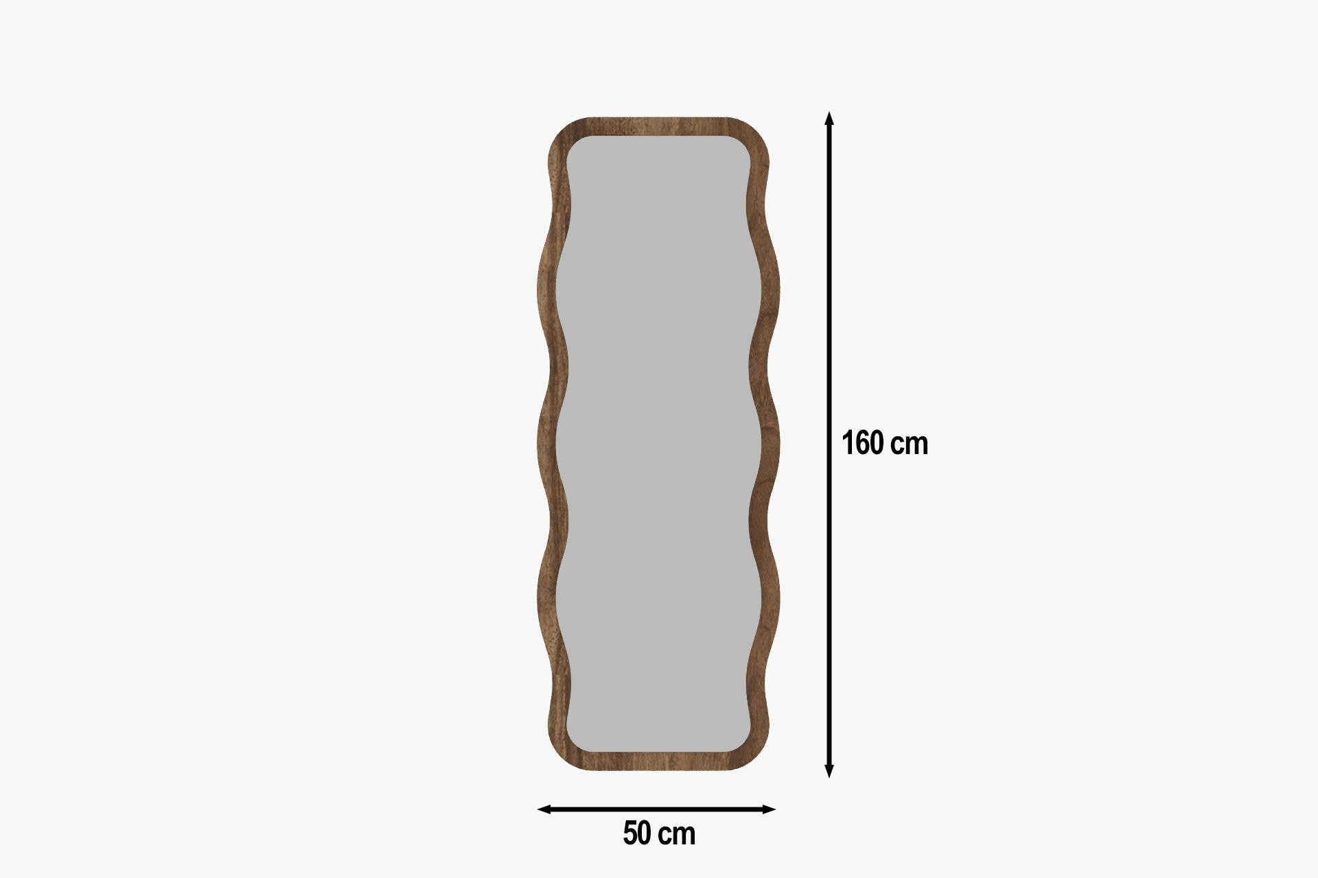 Espejo de madera "aror" - 50 x 160 cm - marrón