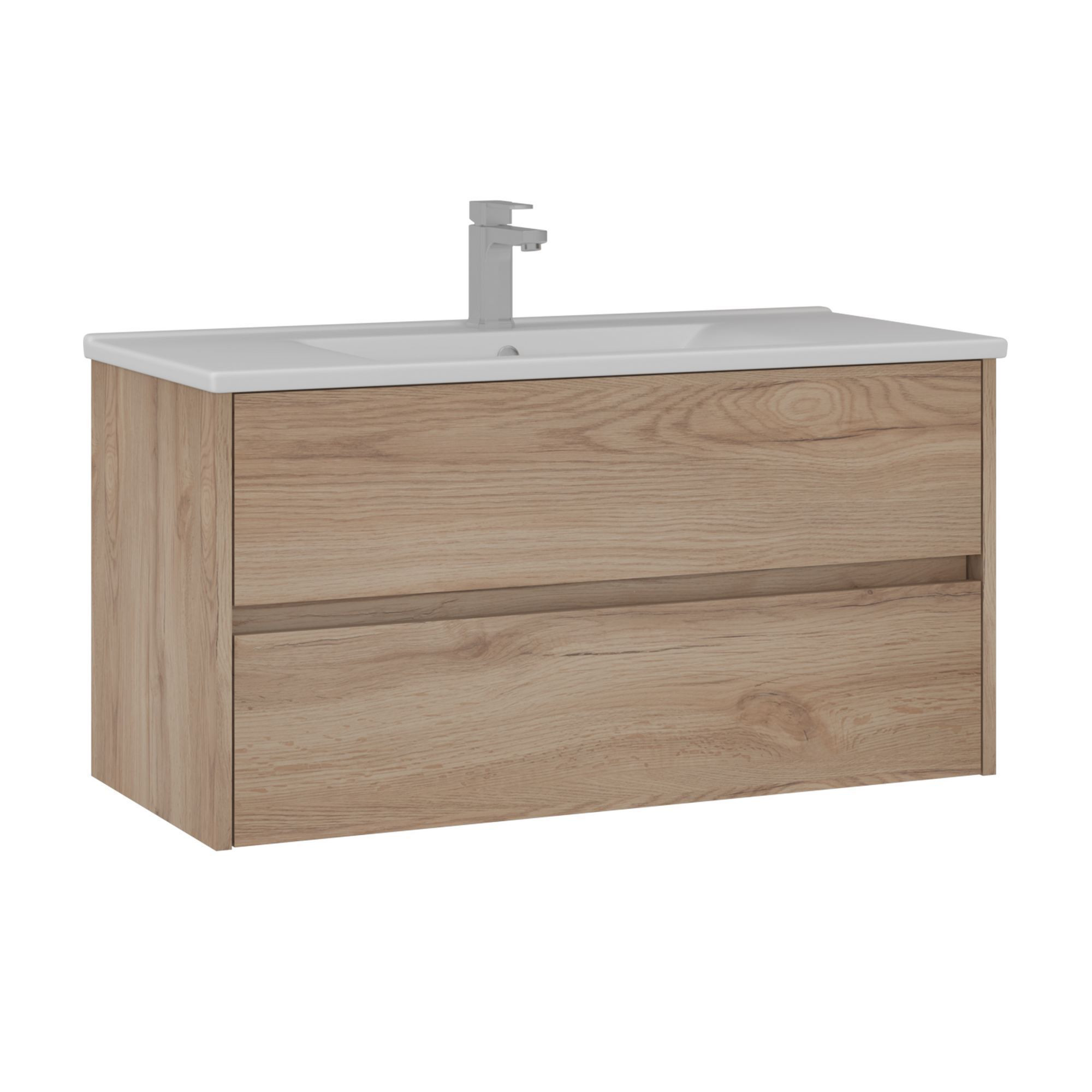 Mueble para lavabo <<side 100 v3>> - 100 x 45 x 52 cm - roble