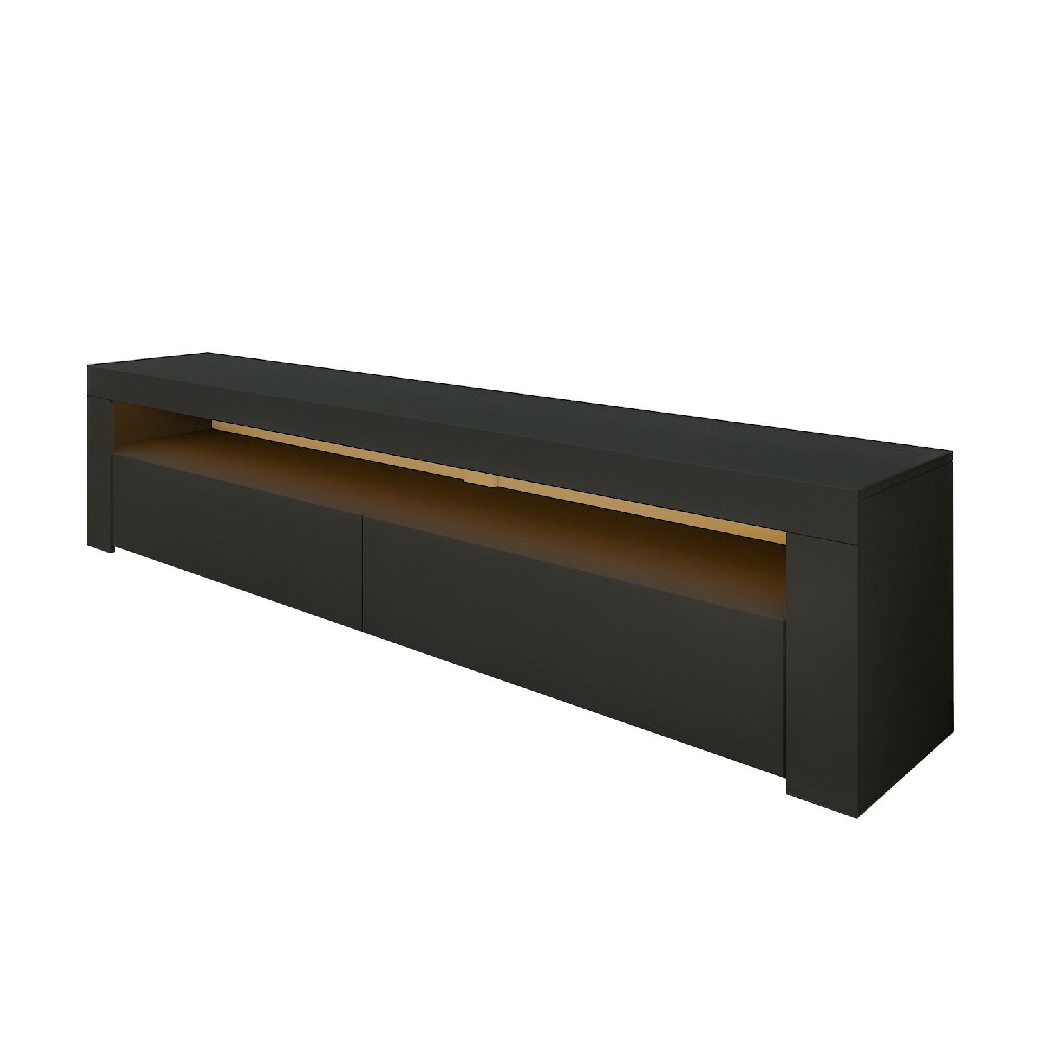 Soporte de tv de madera "bati" - 150 x 36 x 46 cm - gris antracita