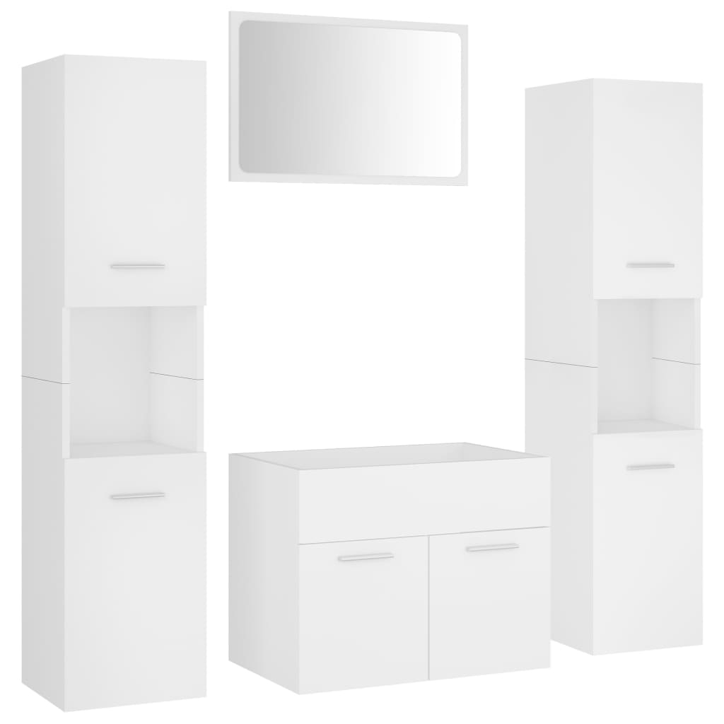 vidaXL juego de muebles de baño madera de ingeniería blanco