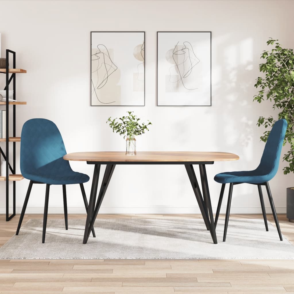 Sillas de comedor 2 unidades terciopelo azul qweo8577