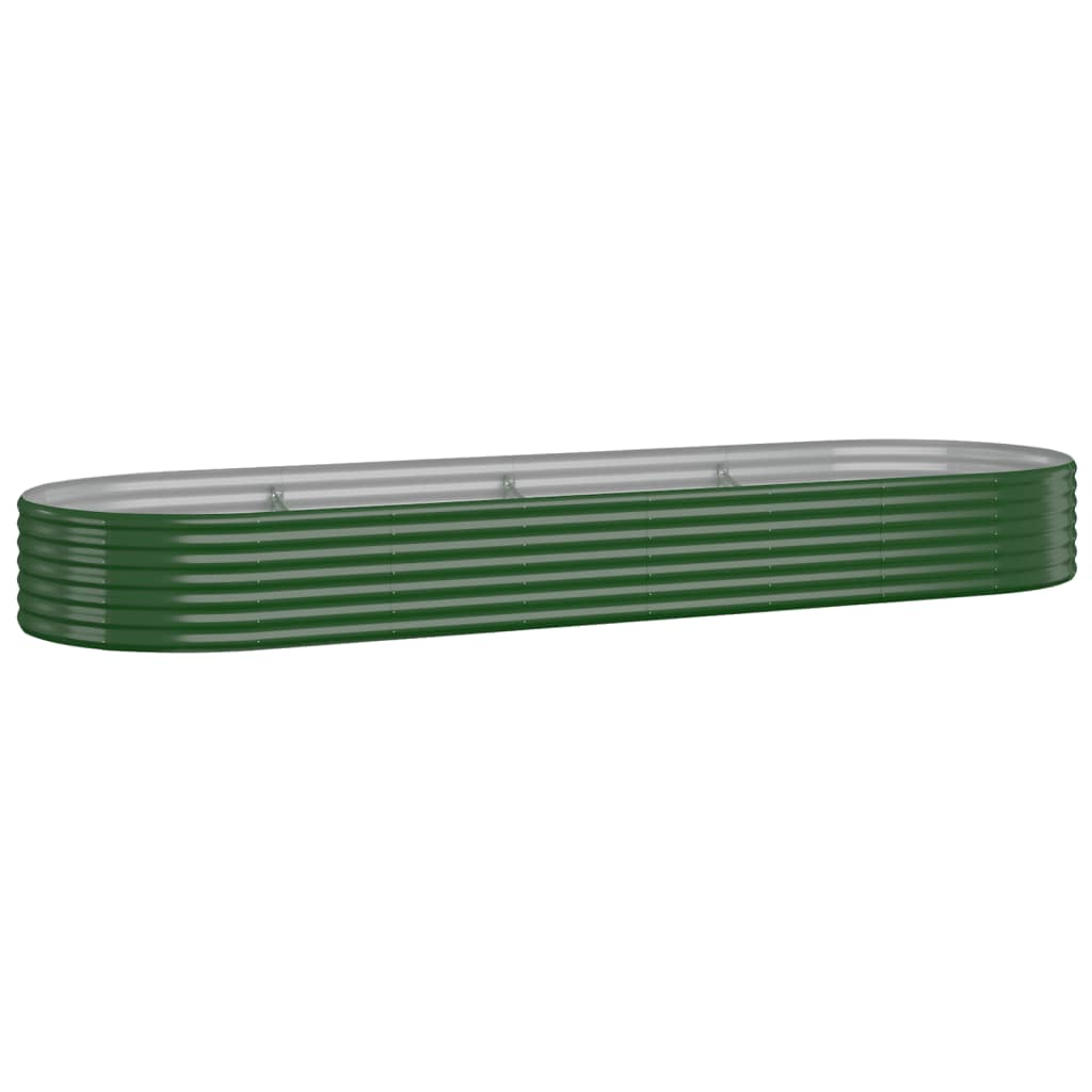 vidaXL jardinera arriate acero galvanizado verde 322x100x36 cm
