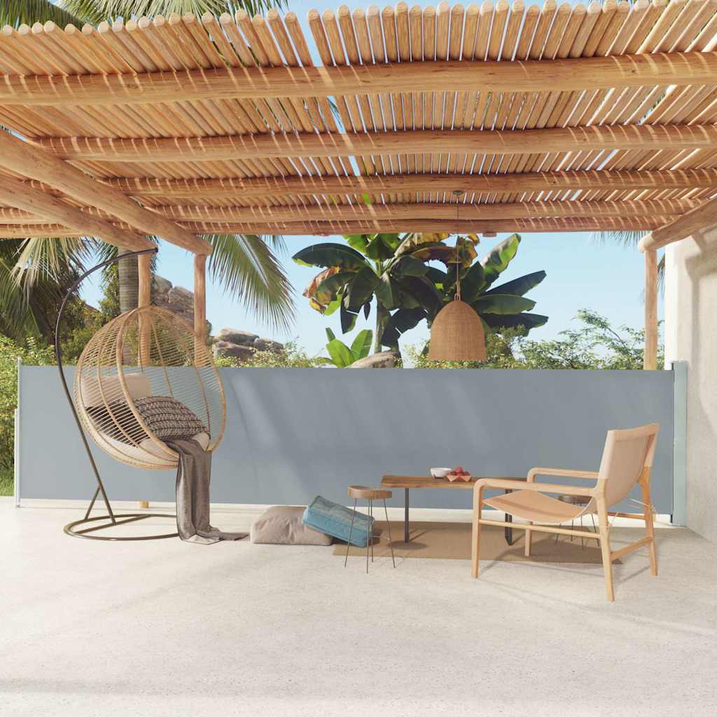 Toldo lateral retráctil de jardín gris 117x600 cm ety5846634