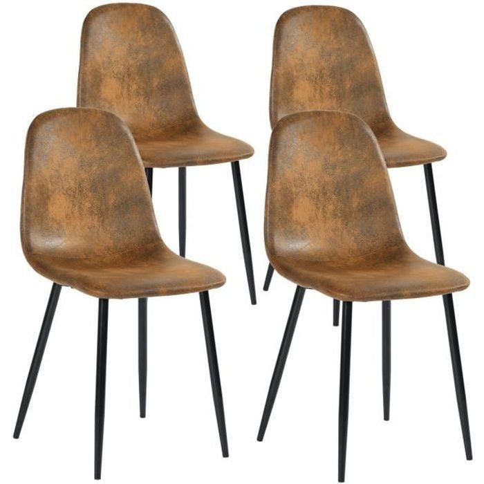 Sillas escandinavas marrón y negro - pack 4 - 39x40,5x85,5 cm