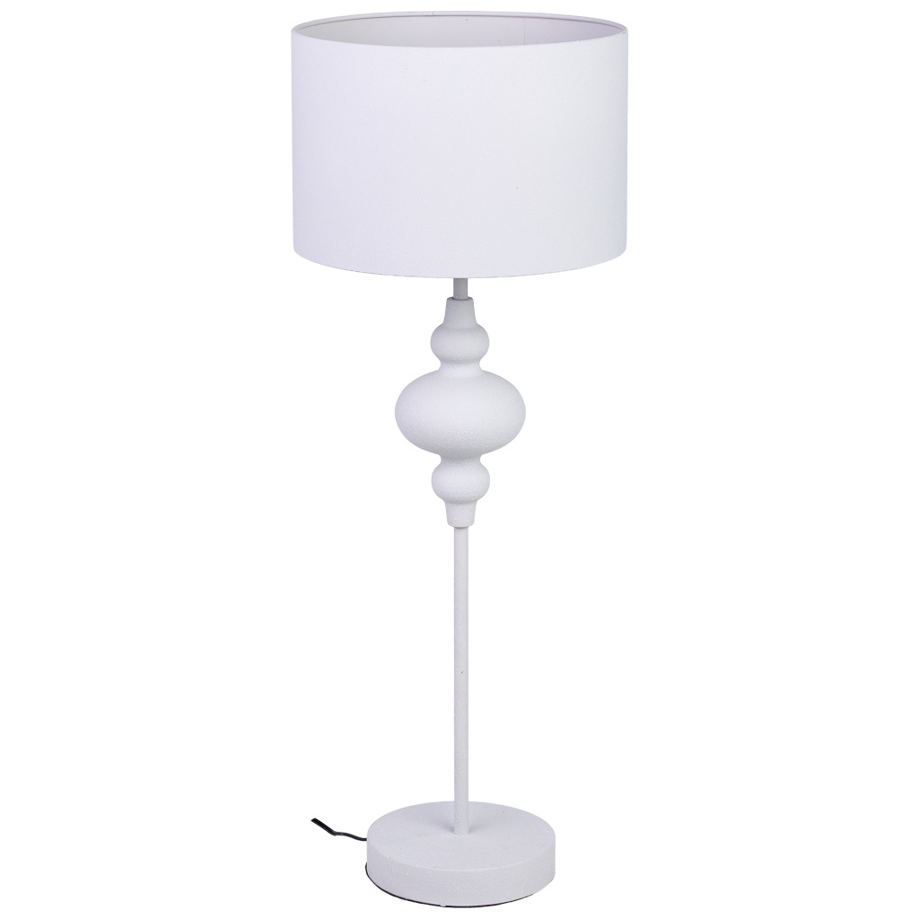 Lámpara de mesa de metal blanco 30x30x80h cm