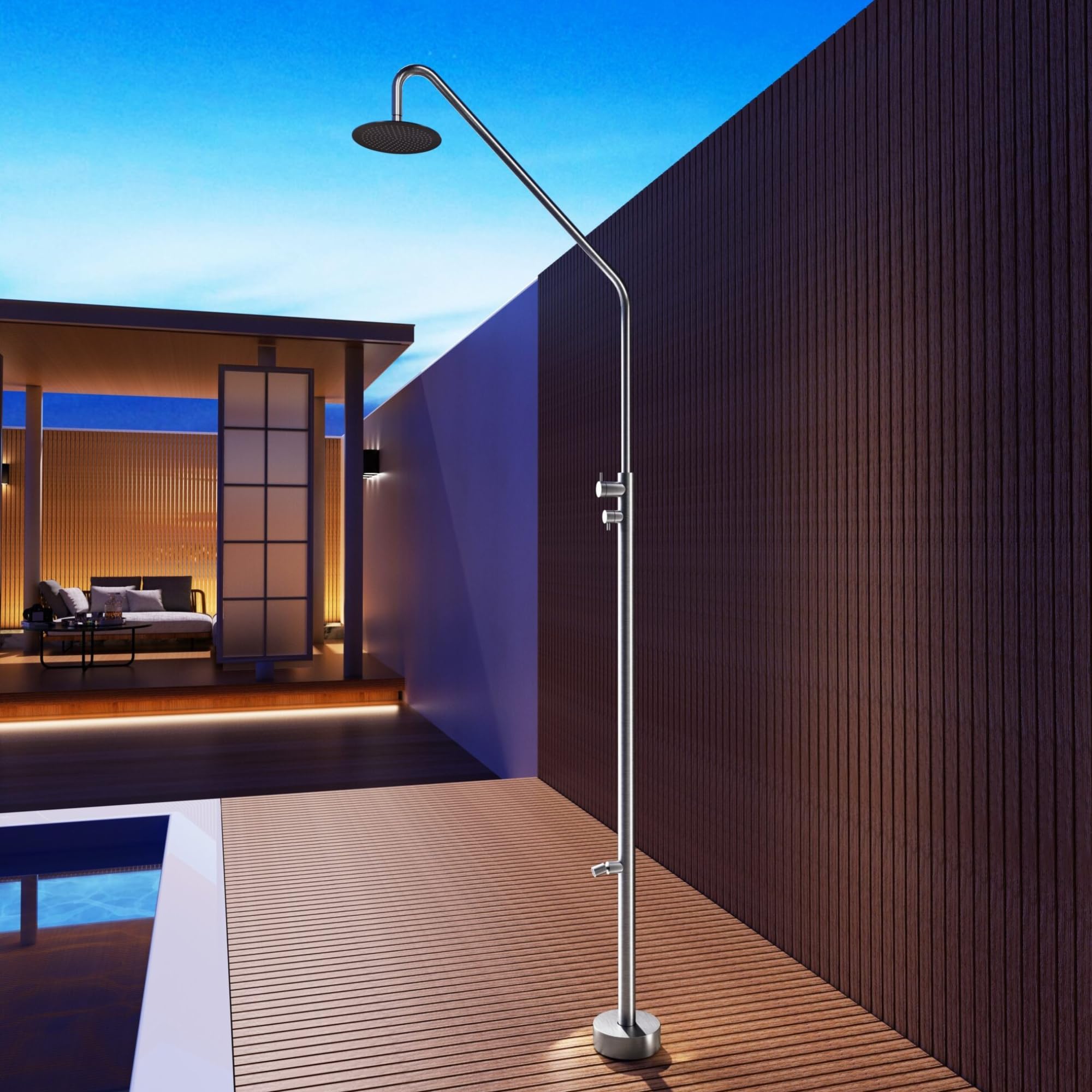 Imex - ducha piscina exterior acero s.316 acero serie dakota