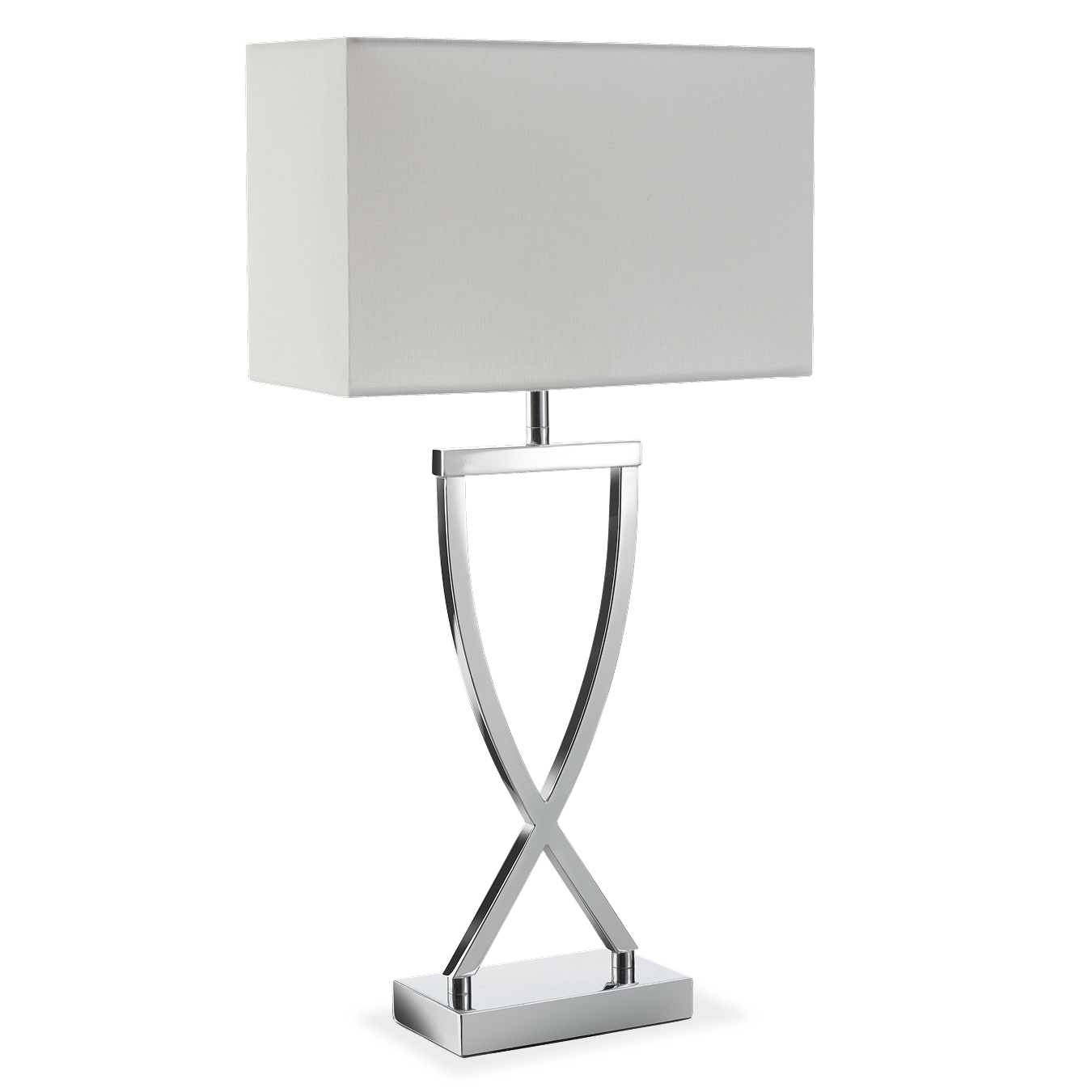 Lámpara de mesa moderna con base, 60w, 27 x 12 x 51,5 cm, cromo