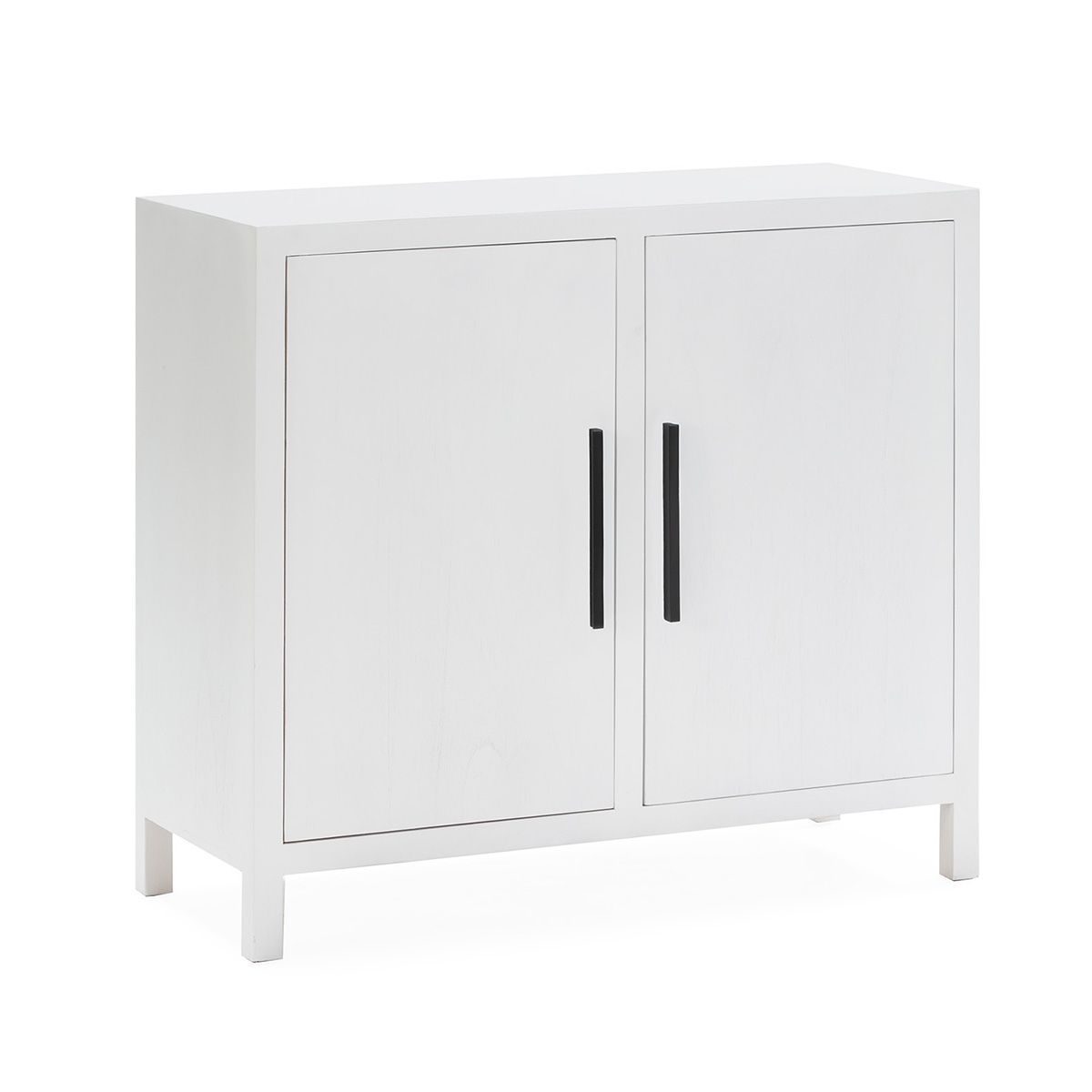 Aparador 100x40x90 madera blanco, metal negro