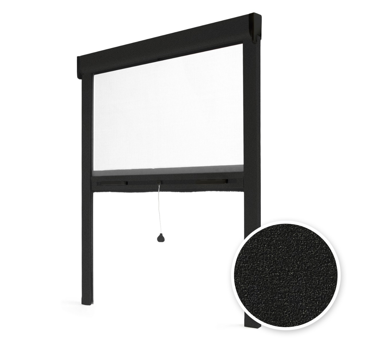 Mosquitera enrollable para ventana 125x220 cm - negro texturado