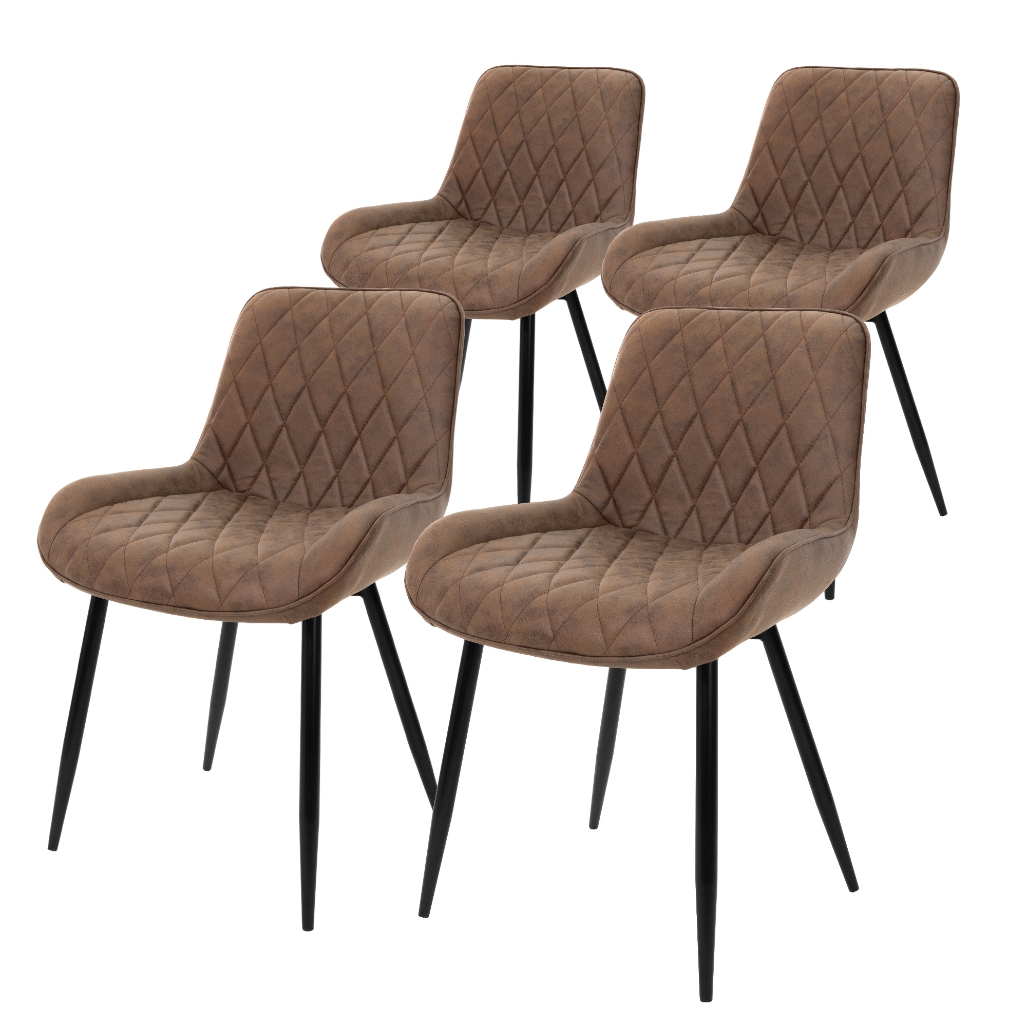 Set 4x sillas de comedor moderno 84 cm marron ml-design
