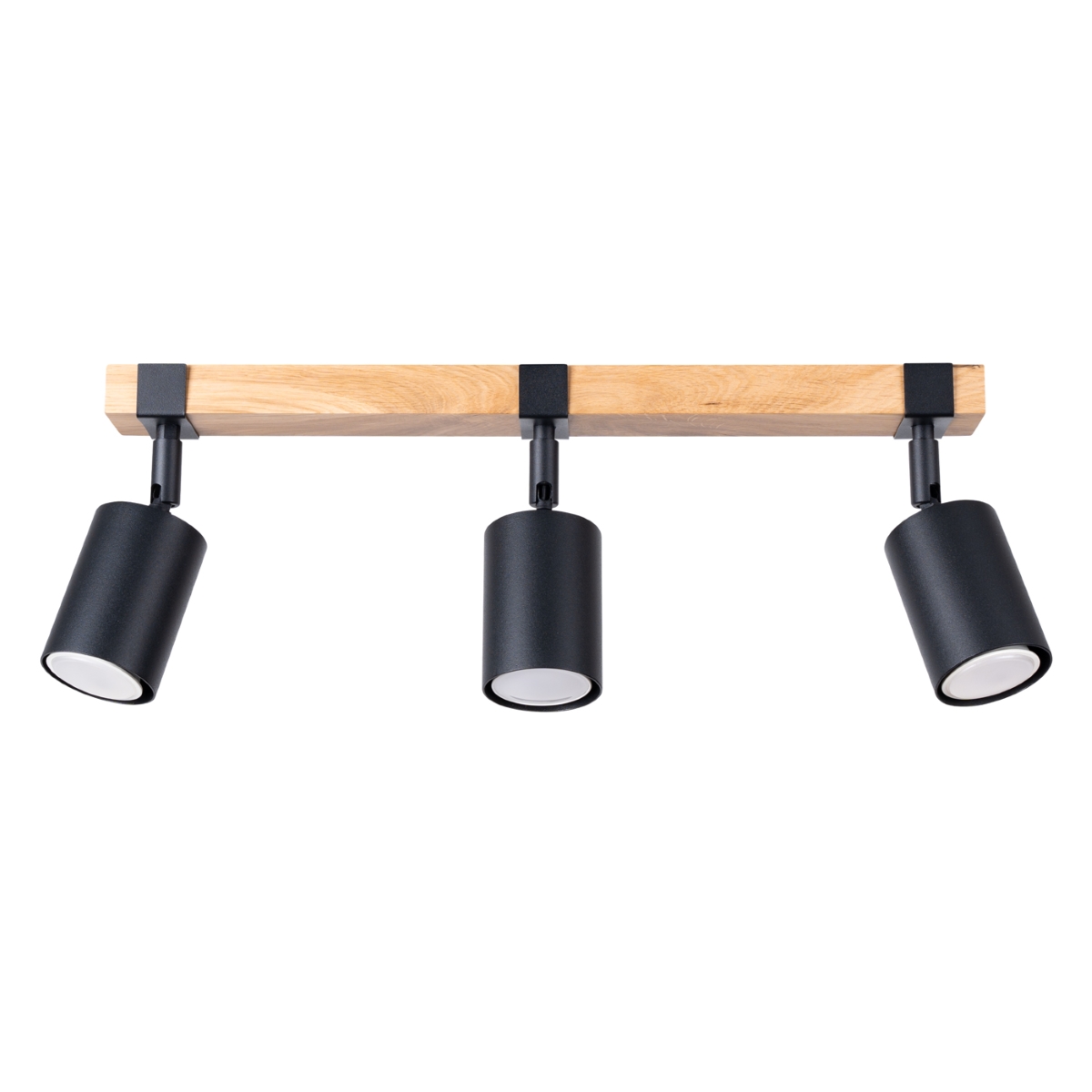 Lámparas de techo negro/madera natural acero/madera natural 54x17.2x6